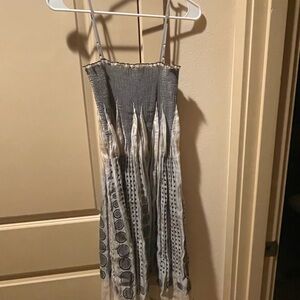 Max Studio Gray and Cream Midi Dress